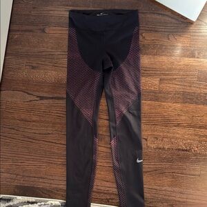 Nike Women's Black and Purple Swim Leggings